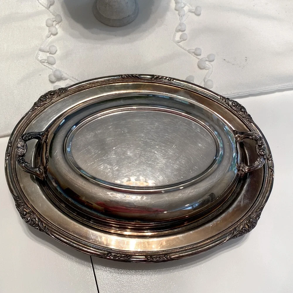Vintage Silver Plated Serving Dish with Lid